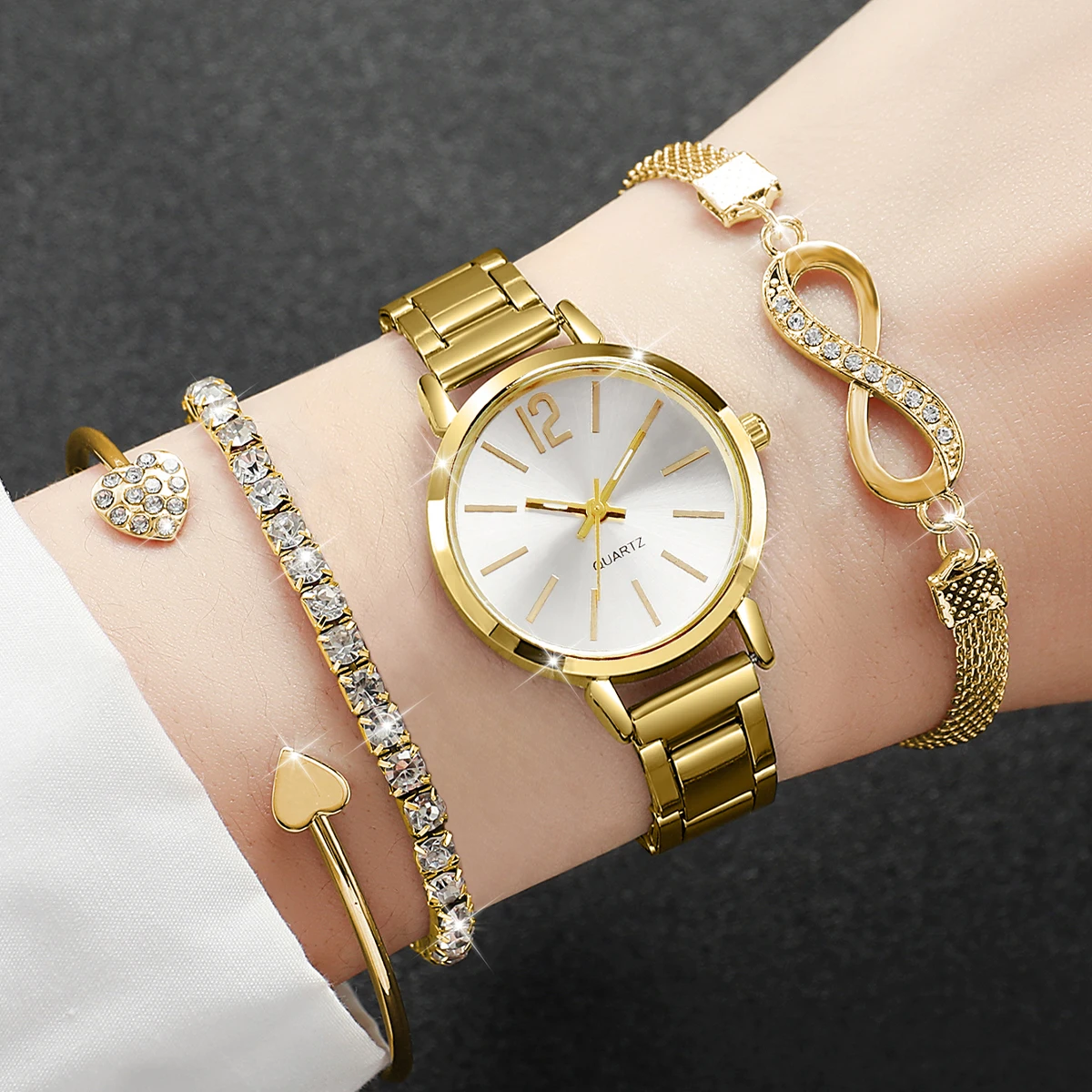 Jewelry Diamond Watches - 4 шт./компл. модные женские часы с