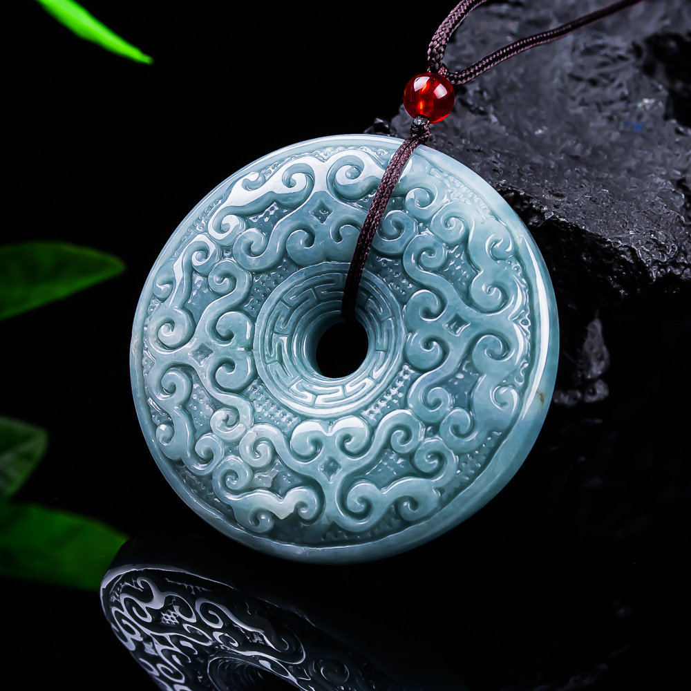 Jewelry & Watches Vitopoulos - Натуральный бирманский нефритовый кулон-цветок, винтажное дизайнерское