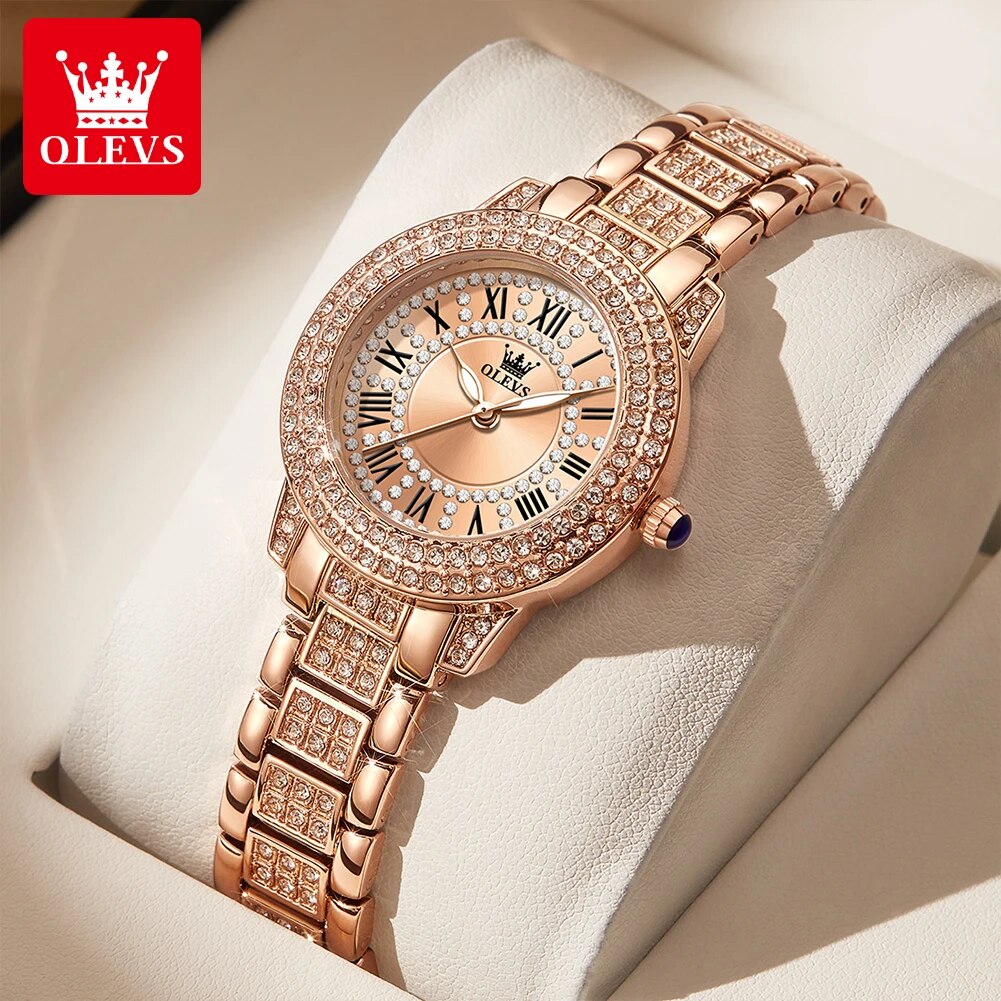 Jewelry Diamond Watches - Женские кварцевые часы с бриллиантами OLEVS,