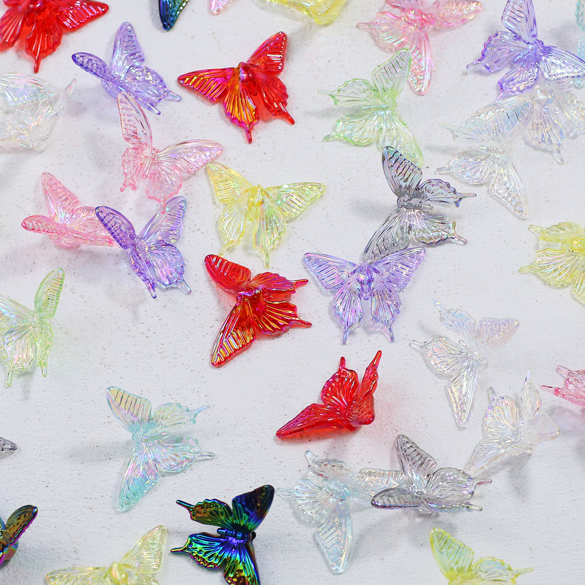 Butterfly Pendant Necklace - 38*34 мм акриловая бабочка УФ разноцветная