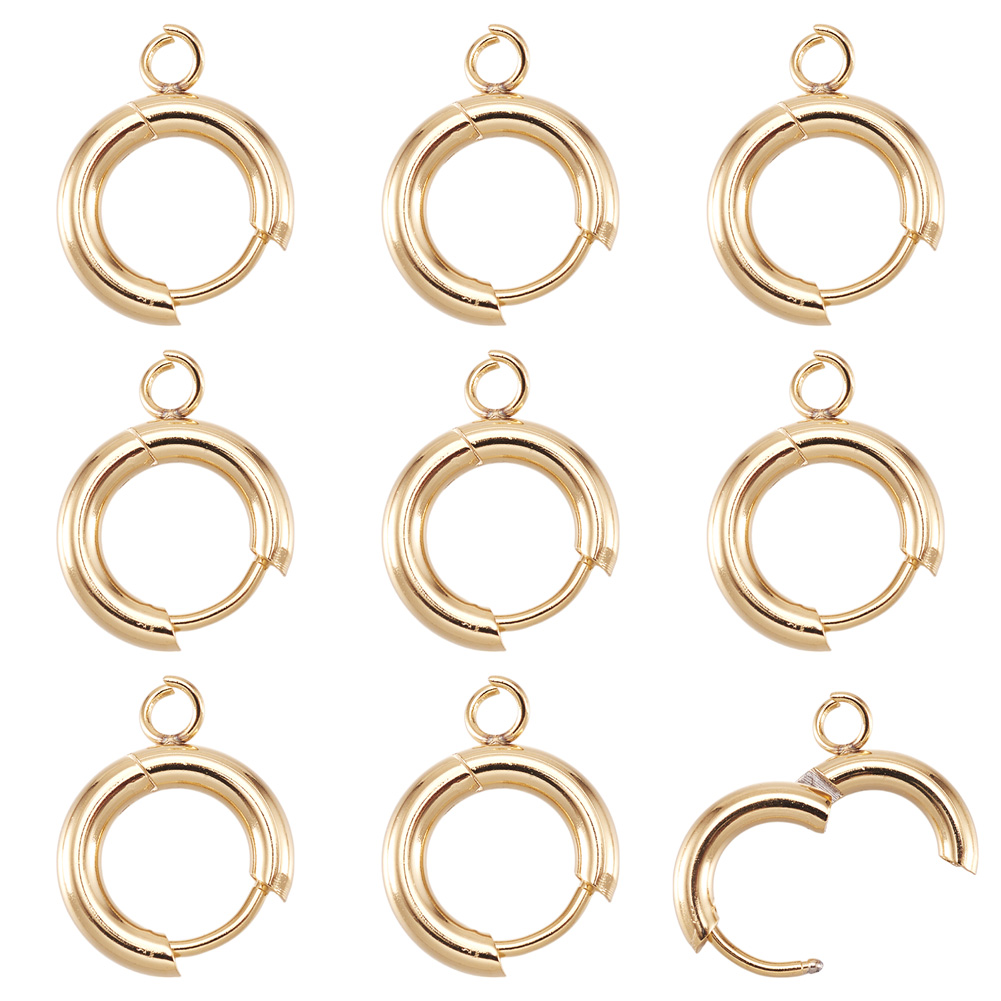 Hoop Earrings - 10 шт. круглых швенз-крючков из нержавеющей