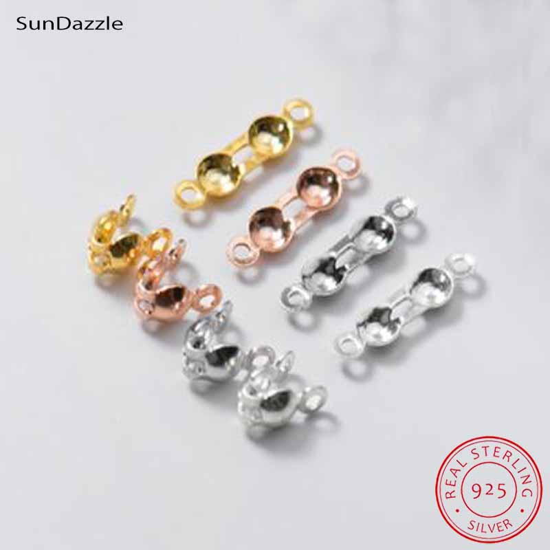 Charm Bracelet Beads - 4 шт. Настоящие цельные застежки-коннекторы из