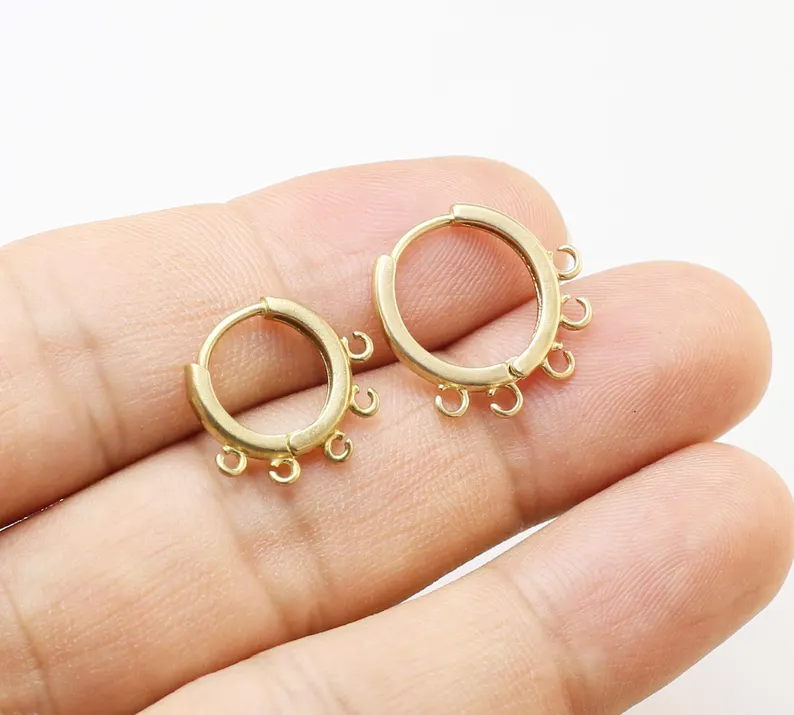 Hoop Earrings - 10 шт. латунные обручи для ушей,