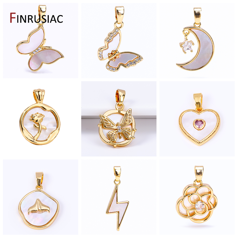 Butterfly Pendant Necklace - Высококачественные позолоченные латунные подвески в форме