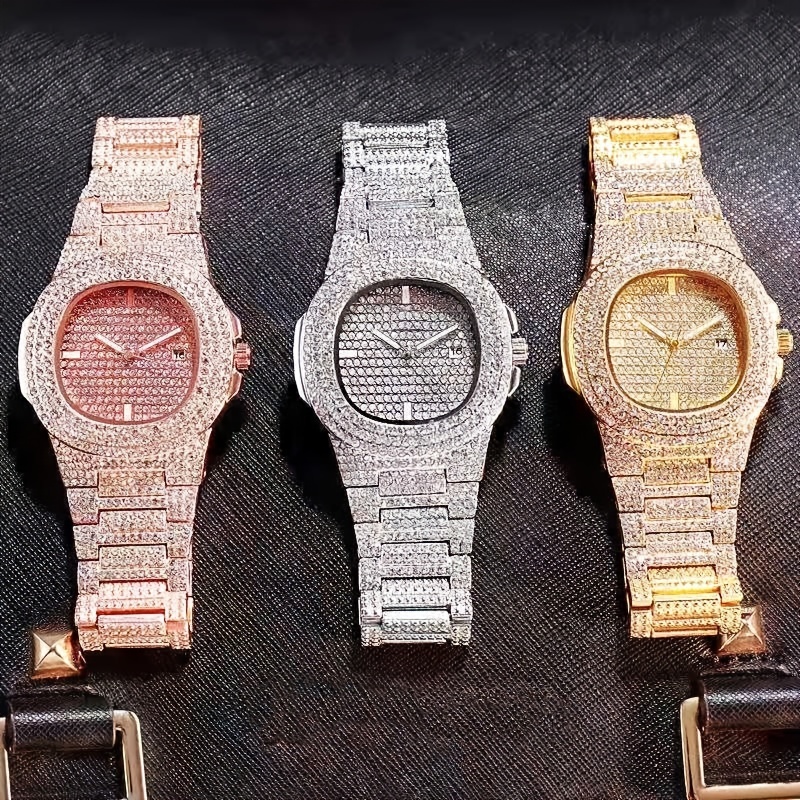 Jewelry Diamond Watches - Часы наручные мужские кварцевые с искусственным