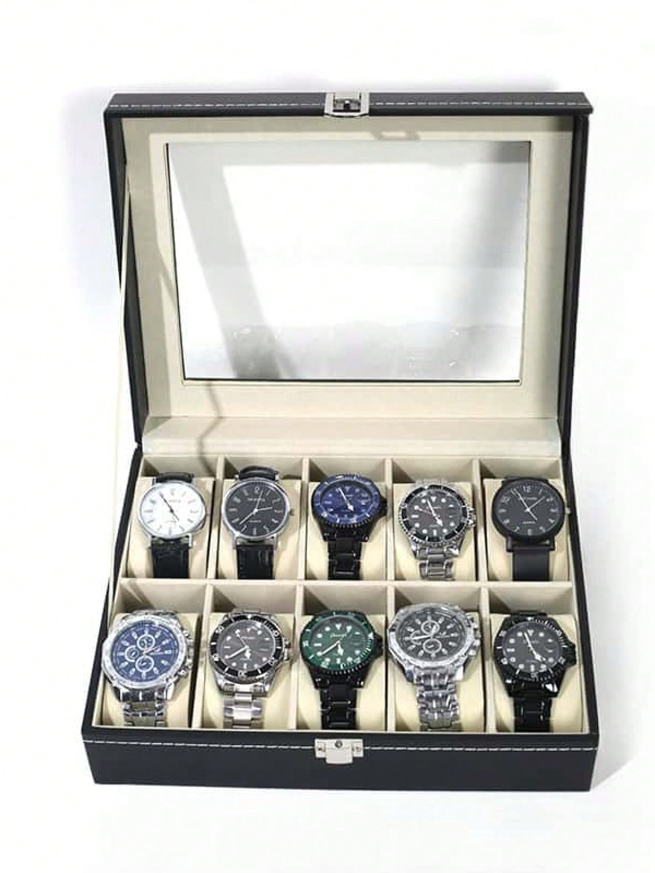 Jewelry Watches Men - Кожаная шкатулка для часов с замком,