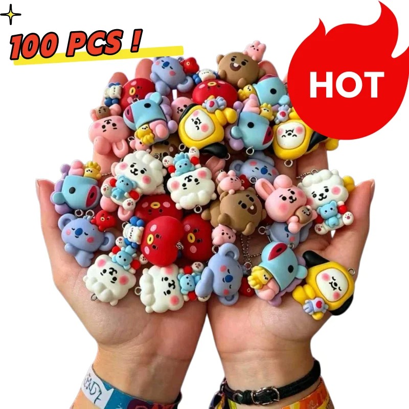 Charm Bracelet Beads - 7 шт. смоляных мультяшных шармов BT21