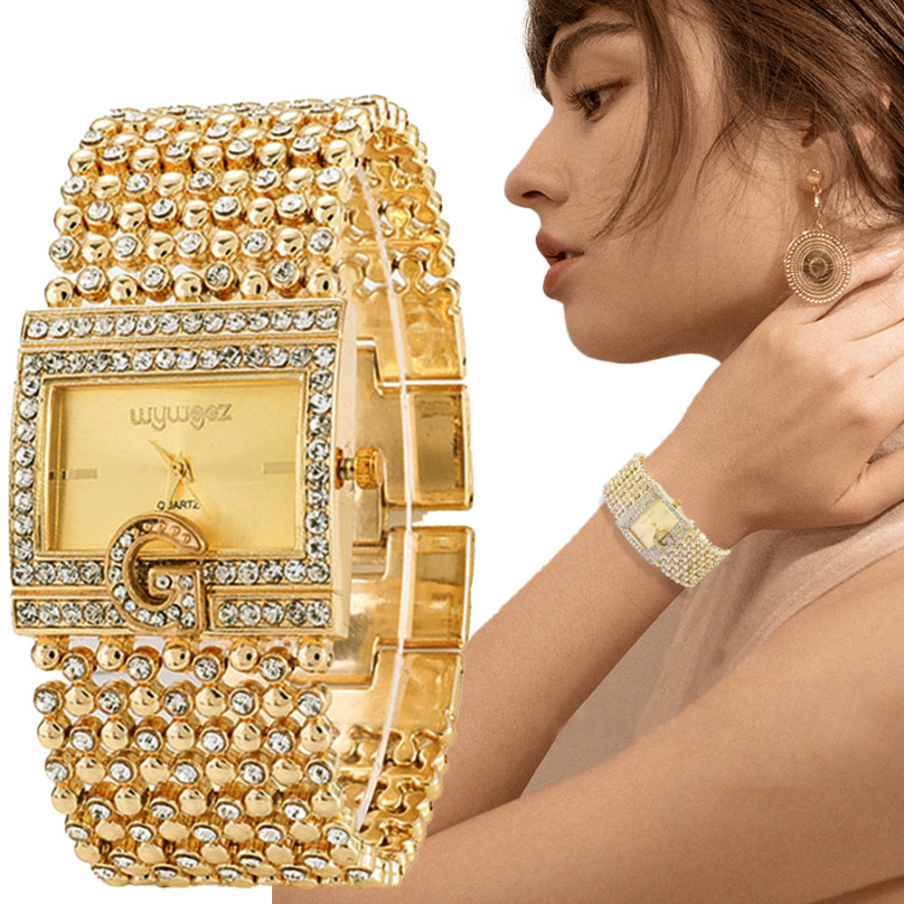 Jewelry Diamond Watches - Часы наручные женские кварцевые с квадратным