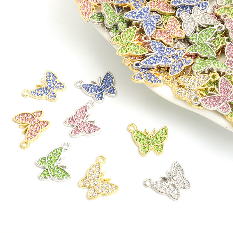 Butterfly Pendant Necklace - 100 шт./лот, подвеска-бабочка, хрустальные подвески, украшения