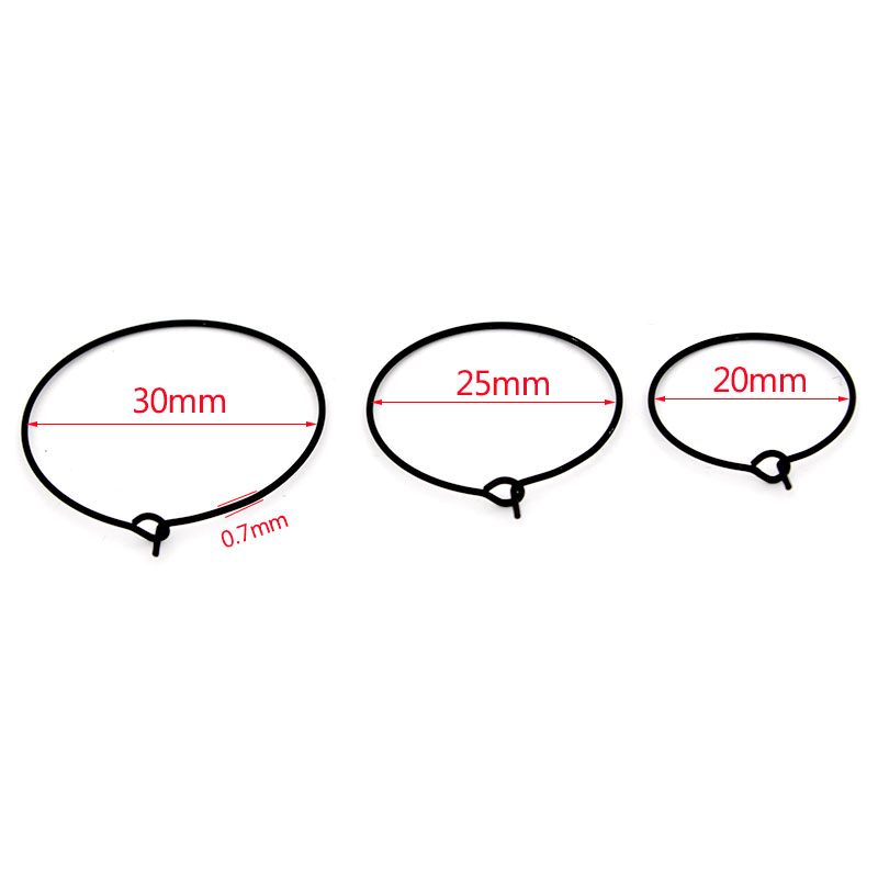 20 шт. 20 мм 25 мм 30 мм черны – обзор и цена Hoop Earrings