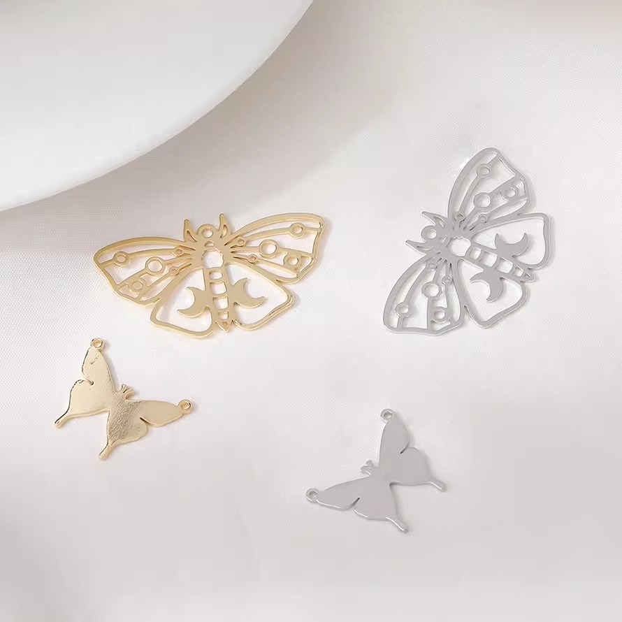 6 шт., 14 К позолоченный лист, – обзор и цена Butterfly Pendant Necklace