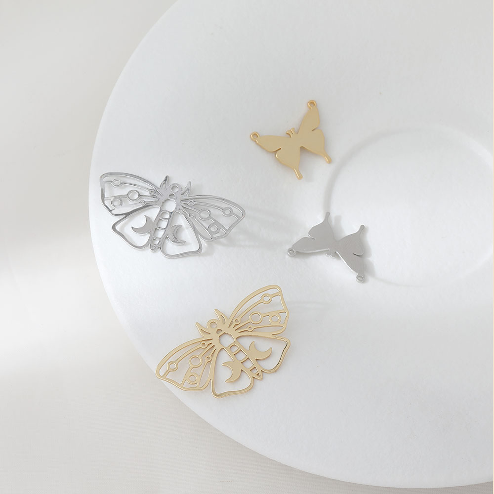6 шт., 14 К позолоченный лист, – обзор и цена Butterfly Pendant Necklace