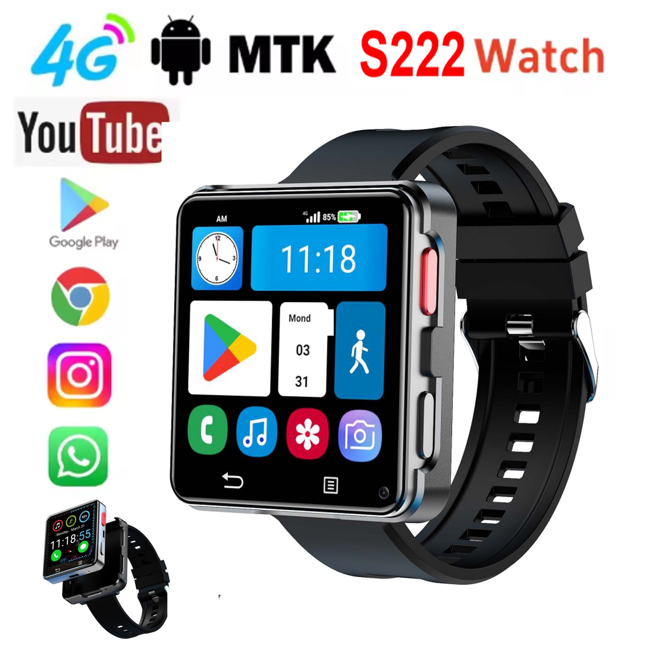 Умные часы S222 с поддержкой 4 – обзор и цена Smartwatch