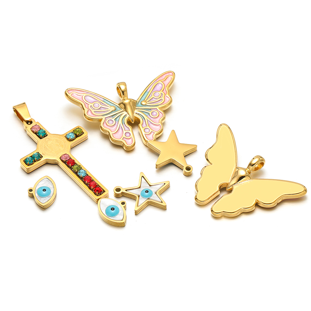 5 шт./лот, нержавеющая сталь,  – обзор и цена Butterfly Pendant Necklace